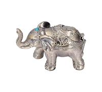 DIRBAK Cendrier vintage métal éléphant coupe-vent avec couvercle semi-fermé