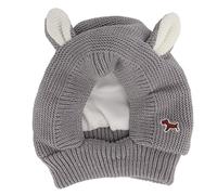 DIRBAK Chapeau pour Chien avec Oreilles de Lapin, Chapeau d'hiver tricoté avec Doublure en Peluche, Cache-Oreilles réduisant Le Bruit pour Grands Chiens, réglable, pour Les activités de (Grise)
