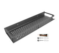 DIRBAK Étagère Murale de Salle de Bain, Pas de Support d'adhésif de Forage, Trous drainés, étagère Flottante de Sauvegarde de l'espace, Gris de 40 cm, Alliage en Aluminium