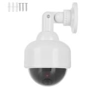 DIRBAK Fausse caméra, caméra de sécurité factice réaliste avec lumière Rouge Clignotante pour intérieur et extérieur, Maison, Entreprise, matériau ABS, boîtier en dôme Noir