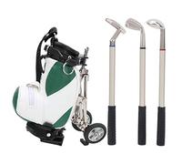 DIRBAK Golf Pen Set Premium Desktop Mini Golf Sac avec 3 stylos à Billes Pens en Alliage PU Leather Golf Hold Hold Stand for Golf Lovers Office Club Tournament (Green White)