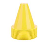 DIRBAK Lot de 10 cônes de Football, marqueurs d'agilité en Plastique PE 8,5 x 8,5 cm, Base carrée Multicolore Jaune Bleu Vert Orange Rouge, pour Exercices Adultes (Gelb)