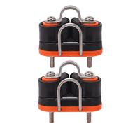 DIRBAK Lot de 2 taquets à Came pour voilier, Kayak, roulement à Billes Robuste, matériel de Bateau Marin à entrée Rapide pour voiliers, Kayaks, canoës, canots, Aluminium, Nylon, 6,3 cm