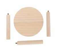 DIRBAK Plateforme de Jeu en Bois pour Hamster, Support Rond, Plate-Forme d'escalade pour Petits Animaux, pour Cage à Hamster, Bois de pin, sans Odeur Naturelle, 4,7" x 4,5"
