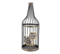 DIRBAK Porte-liège en liège en métal décoratif Rustique en Forme de Bouteille en Forme de liège Organisateur de Rangement pour Salle à Manger Bar Cuisine décoration intérieure en Acier