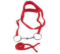 DIRBAK Rênes de Bride de Cheval réglables, têtes de Harnais avec Coussin Doux, matériau PP Rouge Durable pour l'entraînement à l'équitation