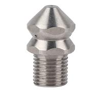 DIRBAK Stainless Steel Pipe Cleaning Nozzle,G1/4in Male Thread High Pressure 250 Bar 4 Hole Design for Sewer and Drain Cleaning Durable Proof