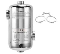 DIRBAK Thermostat d'échangeur de Chaleur de Piscine 25 KW, Chauffage à Circulation, en Acier Inoxydable, antirouille, Durable, Installation Facile avec Supports de Montage pour