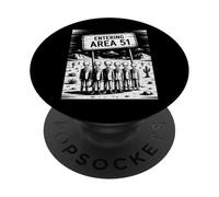 Dire drôle d'entrer dans la zone 51 Alien Costume scène OVNI femmes hommes PopSockets PopGrip Adhésif