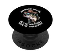 Dire drôle Hommes Poisson Difficulté Parler Humour Blague Femmes Hommes PopSockets PopGrip Adhésif