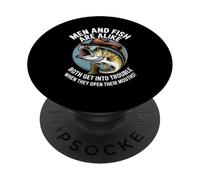 Dire drôle Hommes Poisson Difficulté Parler Humour Blague Femmes Hommes PopSockets PopGrip Adhésif