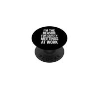 Dire drôle la Raison du Travail des réunions de sécurité PopSockets PopGrip Adhésif