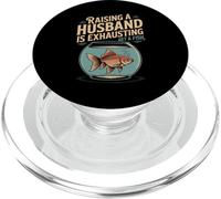 Dire drôle : « Raising Husband is Exhausting Blague Women Men » PopSockets PopGrip pour MagSafe