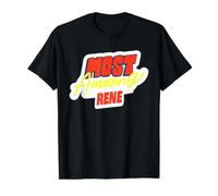 Dire Le nom de Rene drôle Le Plus Incroyable T-Shirt Graphique avec Valeur, Homme, Noir, M