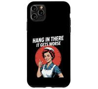 Dire Sarcastique Hang in There It Gets Worse Retro Femmes Hommes Coque pour iPhone 11 Pro Max