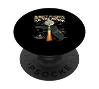 Direct Flights to The Moon Florida Space Coast Retro PopSockets PopGrip Adhésif