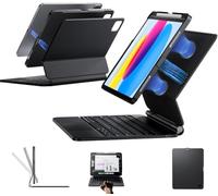 Direct Link Étui avec clavier pour iPad 10e génération et 11e génération (A16, 2025) - Clavier de style magique avec pavé tactile multi-touch - Support cantilever flottant - Étui magnétique pour iPad