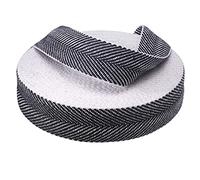 Direct Manufacturing Toile d'ameublement à chevrons, coton noir/blanc, toile de jute traditionnelle, 50 mm x 33 m, fabriquée au Royaume-Uni