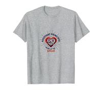 Directeur Adjoint : Cœur de l'école T-Shirt, Homme, Gris Chiné, XXL