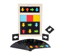 Direction Block Puzzle, Wooden Color Game, 8.86x6.22x1.1 inches Kids Cognitive Toy, Brain Teaser Educational Board for Preschool Girls Shape Matching and Early Learning Development