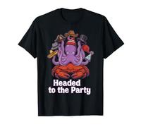 Direction de la fête Octopus Crab Marine Life Party Humour T-Shirt