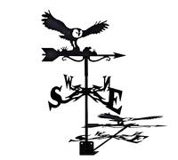 direction du vent, Girouette à vent avec indicateur de direction du vent, girouette météo avec montage sur le toit, girouette en métal en forme de hibou rétro, décoration d'intérieur créative en acier