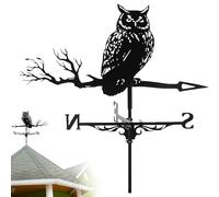 direction du vent, Girouette en métal, girouette hibou sur piquet de jardin, indicateur de direction de girouette rétro, girouette décorative créative en acier inoxydable, décoration d'intérieur for f
