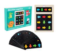 Direction Puzzle - Wooden Direction Learning Brain Teaser Teaser, Cognitive Board Game Learning Brain Teaser Shape Matching Educational Toy for Preschool Girls Kids