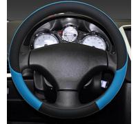 Direction segmentée Couverture De Volant De Voiture en Cuir Tresse De Volant Antidérapant pour Peugeot 206 207 307 Intérieur Automobile Auto(Blu)