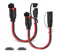 Direvcdro Lot de 2 câbles d'extension pour NOCO GC009 X-Connect SAE Adaptateur Genius Smart Charger, fil de cuivre pur 14 AWG, connexion durable pour moto/VTT/UTV/voiture