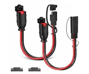 Direvcdro Lot de 2 câbles d'extension pour NOCO GC009 X-Connect SAE Adaptateur Genius Smart Charger, fil de cuivre pur 14 AWG, connexion durable pour moto/VTT/UTV/voiture