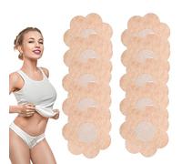 Dirfuny Autocollants pour tétons - Autocollants invisibles - Pétales de poitrine adhésifs pour sous-vêtements, cache-tétons respirants non tissés pour robe, gym, , homme et femme, En forme de