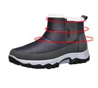 Dirfuny Bottines larges pour homme | Bottines d'hiver à enfiler par temps froid pour la plupart des occasions, gris, 43 EU
