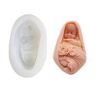 Dirfuny Moule à Bougie bébé - Moule de Fabrication de Bougies en Forme de bébé endormi,Fournitures de Bricolage pour Bougie d'aromathérapie au Chocolat Fondant de gâteau