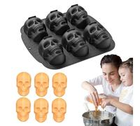 Dirfuny Moule à gâteau en silicone motif tête de mort - Moule à gâteau effrayant en silicone - Démoulage facile - Pour Halloween, caramel, chocolat, crème glacée, savon
