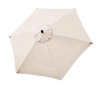 Dirfuny Parasol de Rechange Hexagonal 6 Bras Protection UV 30+ pour Parasol de Jardin, Beige, 6-Ribs