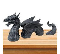 Dirfuny Statues de jardin en forme de dragon gothique | Sculpture décorative en trois sections | Décoration de jardin pour salon, chambre, extérieur et intérieur