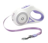 Dirige de Chien rétractable, Conduit de 5 m de Chien avec Torche à LED et lumière RVB, Non -chevêtante, Frein et écluse à Un Bouton, Lavage de Chiens Extensible en Nylon Robuste pour Les Petits