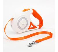Dirige de Chien rétractable, Conduit de 5 m de Chien avec Torche à LED et lumière RVB, Non -chevêtante, Frein et écluse à Un Bouton, Lavage de Chiens Extensible en Nylon Robuste pour Les Petits