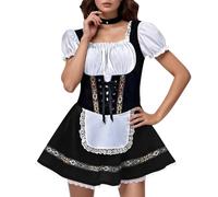 Dirndl 2025 - Robe Dirndl - Robe tendance pour l'Oktoberfest - Pour femme - Rouge - Taille S