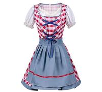 Dirndl 3 pièces pour Femme Robe Folklorique Bière Manches Courtes Sexy Mini Costume d'uniforme De Chambre Cosplay d'halloween Festival Femmes