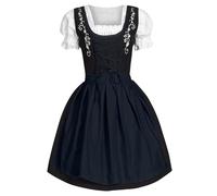 Dirndl 3 pièces pour Femme Style National Robe avec Tablier Costume d'uniforme D'Octobre Carnaval Set Chemisier la fête de bière