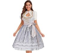 Dirndl Femme Oktoberfest - Robe Bavière Violet, Long Chic et Élégant, Grande Taille - Déguisement Bavarois Avec Chemisier de Dentelle et Tablier Vêtements (38)