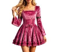Dirndl Femme Robe Dirndl Oktoberfest Fête de La Bière Gothique Médiévale Corsetée pour Soirée en Club Tenue Élégante de Fête et Cosplay Historique Costumes Traditionelle