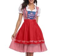 Dirndl femme Robe Traditionelle de Bavière Allemande Costume Bavarois pour Oktoberfest Fete D'Octobre Carnaval Set Dirndl Costume Allemand Festival Vêtements Halloween Party Déguisement Tenue