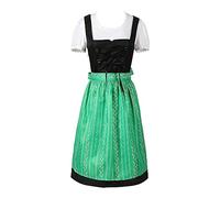 Dirndl noir pour femme - Simple, long, grandes tailles avec tablier, jupe et chemisier, idéal pour les fêtes de carnaval et les fêtes populaires bavaroises