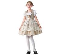 Dirndl pour bébé - 152 134 128 128 - Rose - Tablier midi - Robe midi pour enfant - Pour fête de la bière - Occasions spéciales pour fille - Rose - Fête de la bière bavaroise - Jaune 130