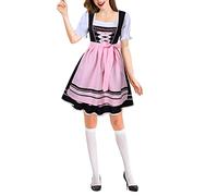 Dirndl pour femme, chemisier de serveuse, robe de fête, tenue de carnaval, Halloween, costume de chauve-souris, danse du vampire, Noir , XL