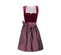 Dirndl pour femme - Robe traditionnelle midi en velours pour femme - Avec tablier en dentelle - 2 pièces - Élégante robe traditionnelle bavaroise - Robe traditionnelle raffinée pour fête de la bière