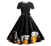 Dirndl Robe Midi pour Femme ÉLégante Robe Folklorique Midi Oktoberfest Robe De Cocktai Chemisier Robe pour Oktoberfest Robe Plissée pour Fête De La Bière ÉLégante Robe Dirndl Adult Dress Up Costumes